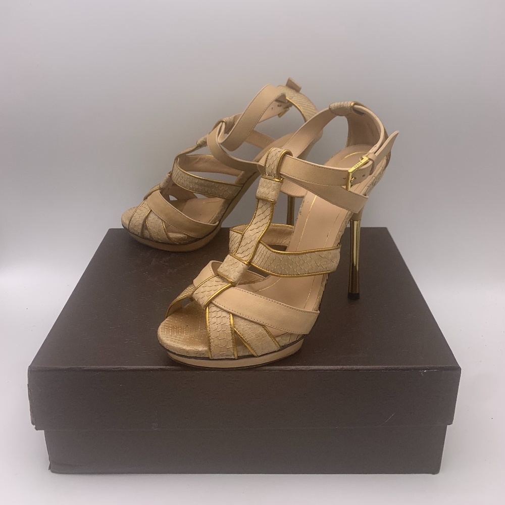 Gucci Malika Python/Leather Gladiator Sandals - image 4